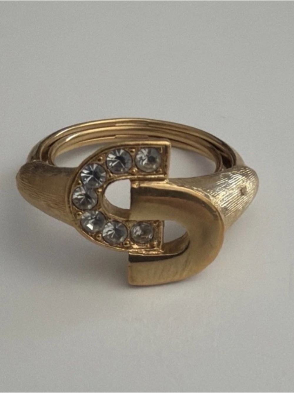 Vintage Avon Gold-tone Crystal Ring Size 6